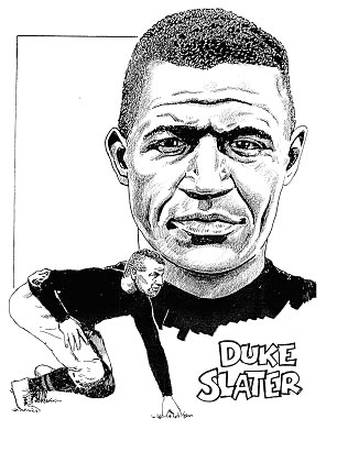 Duke Slater sports caricature drawing